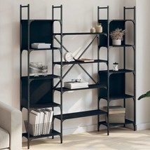 Bookshelf Black 155.5x24x166.5 cm Engineered Wood - £78.16 GBP