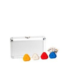 Playing Cards And Dice Set In Aluminum Case + 4 Card Holders - $35.99