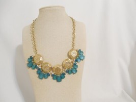 Style &amp; co. 18” w 2” ext. Gold-Tone Blue Green Crystal Bib Necklace Y453 $30 - £11.30 GBP