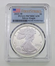 2022-W S$1 Silver American Eagle Proof T2 Graded by PCGS as PR70DCAM 1st... - £77.97 GBP