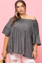 Solid French Pullover Terry Woven Top - $27.55