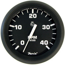 Faria Euro Black 4&quot; Tachometer - 4000 RPM (Diesel) (Mechanical Takeoff) - £84.01 GBP