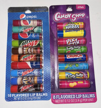 10pk Pepsi Root Beer Other Soda Flavors + 8pk Candy Flavors Nerds Taffy LIP BALM - £15.17 GBP