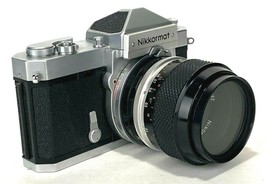 Nikon NIKKORMAT CAMERA Chrome Film camera + Nikon 55mm + Original Case - $215.05