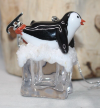 Penguin Christmas Ornament Ice Skating Belly Style Ice Cube Trim a Home - £4.53 GBP