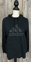 adidas Women&#39;s Hoodie Sweatshirt Large Heather Black Pullover, Fleece Lined - £16.37 GBP