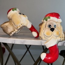 2 Vintage House Of Lloyd Christmas Stocking Hangers Spaniel Dog Kitsch M... - $40.50