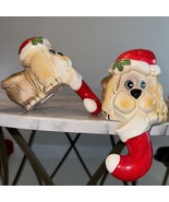 2 Vintage House Of Lloyd Christmas Stocking Hangers Spaniel Dog Kitsch M... - €34,93 EUR