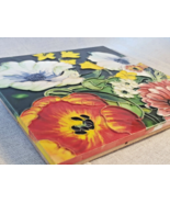 Pretty Decorative Hand Painted Flowers Ceramic Tile - $553.39 MXN