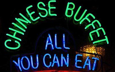 Primary image for New Chinese Buffet All You Can Eat Light Neon Sign 24"x20"