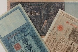 1910 German Empire 3-Note Currency Set // Germany 100 &amp; 1000 Mark Reichsbanknote - £40.51 GBP