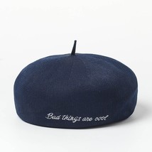 Korean-style  New Style Lettered Embroidered  Knit Beret Painter Cap-Style Artis - $86.37