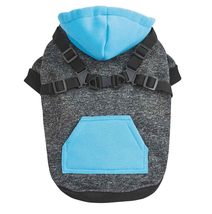 MPP Blue Hoodie Style Dog Harness 2 in 1 Warm and Cozy Safe Restraint for Non Pu - £28.30 GBP+