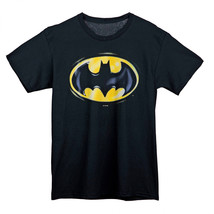 DC Comics Batman 80&#39;s Airbrush Stylized Logo T-Shirt Black - £25.64 GBP+