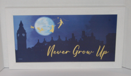 Disney Peter Pan Never Grow Up Wall Art Picture 18&quot; x 10.5&quot; White Frame - $19.78