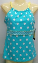 Beach House Size 8 Blair Hi Neck Tankini Blue Polka Dot New Womens Swim Tank Top - £54.40 GBP