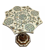 Handmade Egyptian Wood Inlay Table – 18” Mother of Pearl Mosaic Side Table - $1,450.00