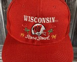 VTG 1994 Youngan Wisconsin Badgers Rose Bowl Red Snapback Hat - Rare -Ex... - $14.50