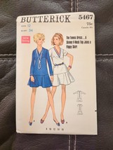 Vtg Butterick 5467 Tennis Dress Flippy Skirt Sewing Pattern Woman Size 12 Uc - £14.93 GBP