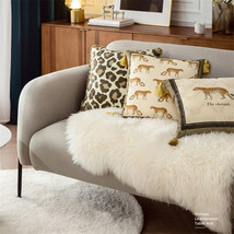 Luxury Leopard Velvet Fabric Throw Pillow Covers Sofa Cushion Covers Decorative - £28.83 GBP+