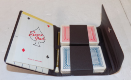 Vtg Sealed Bridge Playing Cards Score Pad Pencil Faux Leather Case Double Deck - £15.65 GBP