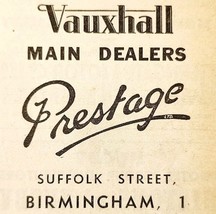 1954 Prestage Vauxhall Car Dealer Birmingham Advertisement Automobilia E... - $373.69 MXN