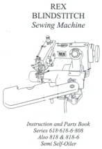 Rex Blindstitch Sewing Machine Manual Instruction Parts Hard Copy - £10.35 GBP
