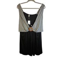 RoseGal Women&#39;s Tank Black Gray Center Loop Size 3X New with tags - $12.99