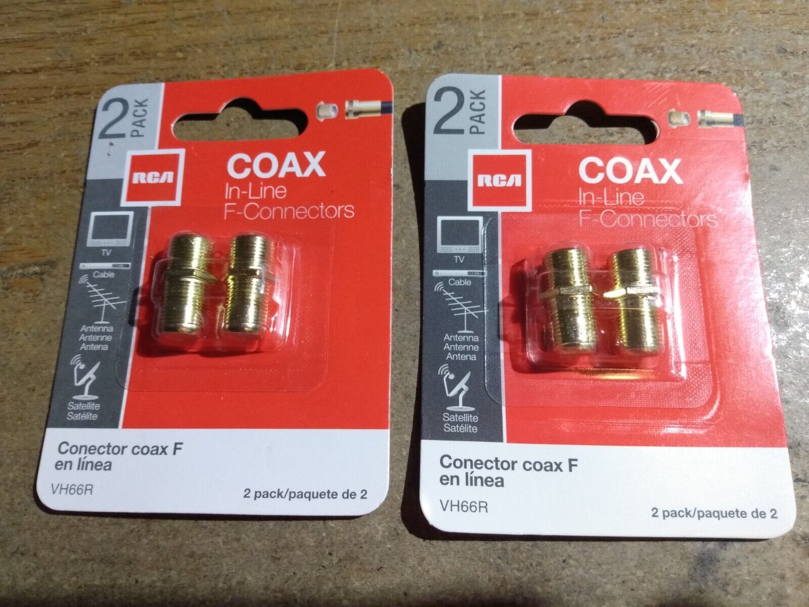 Lot of 2 - RCA COAX In-Line F-Connectors 2 Pack VH66R - $1.75