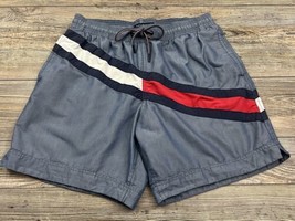 Tommy Hilfiger Men&#39;s Swim Trunks Size Medium Red White Blue Drawstring P... - $11.88