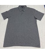 Theory Men&#39;s Gray Striped Short Sleeve Polo T-Shirt Cotton Blend Size M ... - $700.62 MXN