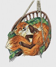 Relax cross stitch fox pattern pdf - Funny fox embroidery tote bag cross... - £8.51 GBP