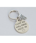 Pizza love keychain, Valentine gift for him, husband gift, boyfriend gift - £20.78 GBP