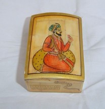 Hand painting Pills Box Wooden hand crafted bone box Antique looking decorative - £49.14 GBP