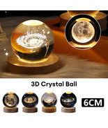 Luminous Starry Sky And Planets Moon Moon Crystal Ball Small Night Lamp ... - $29.00+