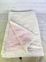 Pottery Barn Kids Baby Blanket Velour Sherpa Off White Pink Security Lov... - $51.98