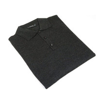 Mens PRINCELY Soft Merinos Wool Sweater Knits Lightweight Polo 1011-40 Charcoal image 2