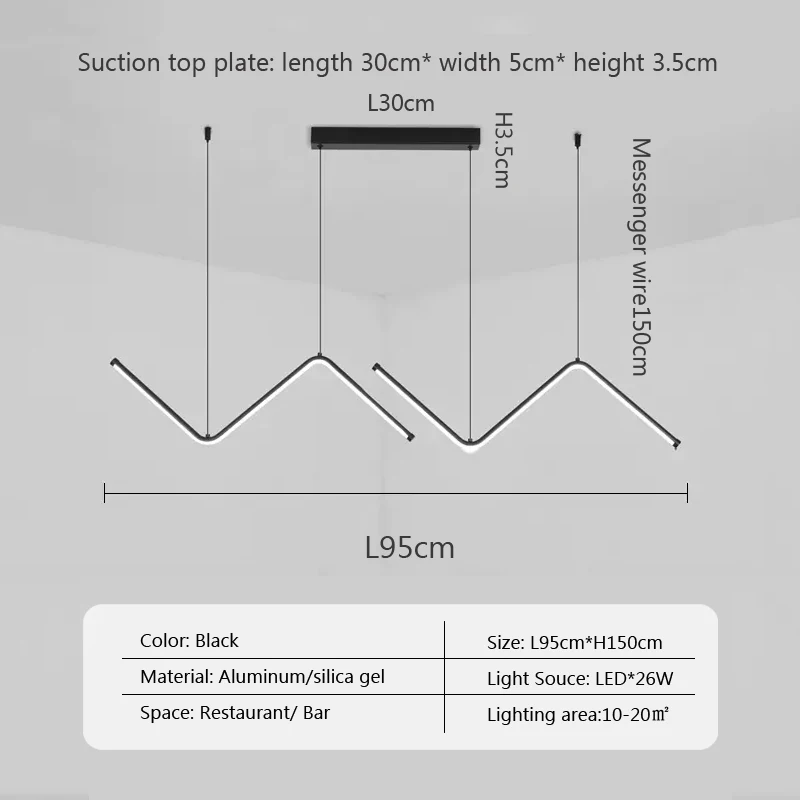  LED Pendant Light Minimalist Chandelier For Dinning Room Kitchen Bar Restaurant - £207.31 GBP