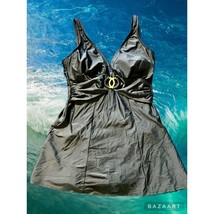Figure Flattering Black Swimdress Carol Wior Brand Fit and Flare Style U... - $29.69
