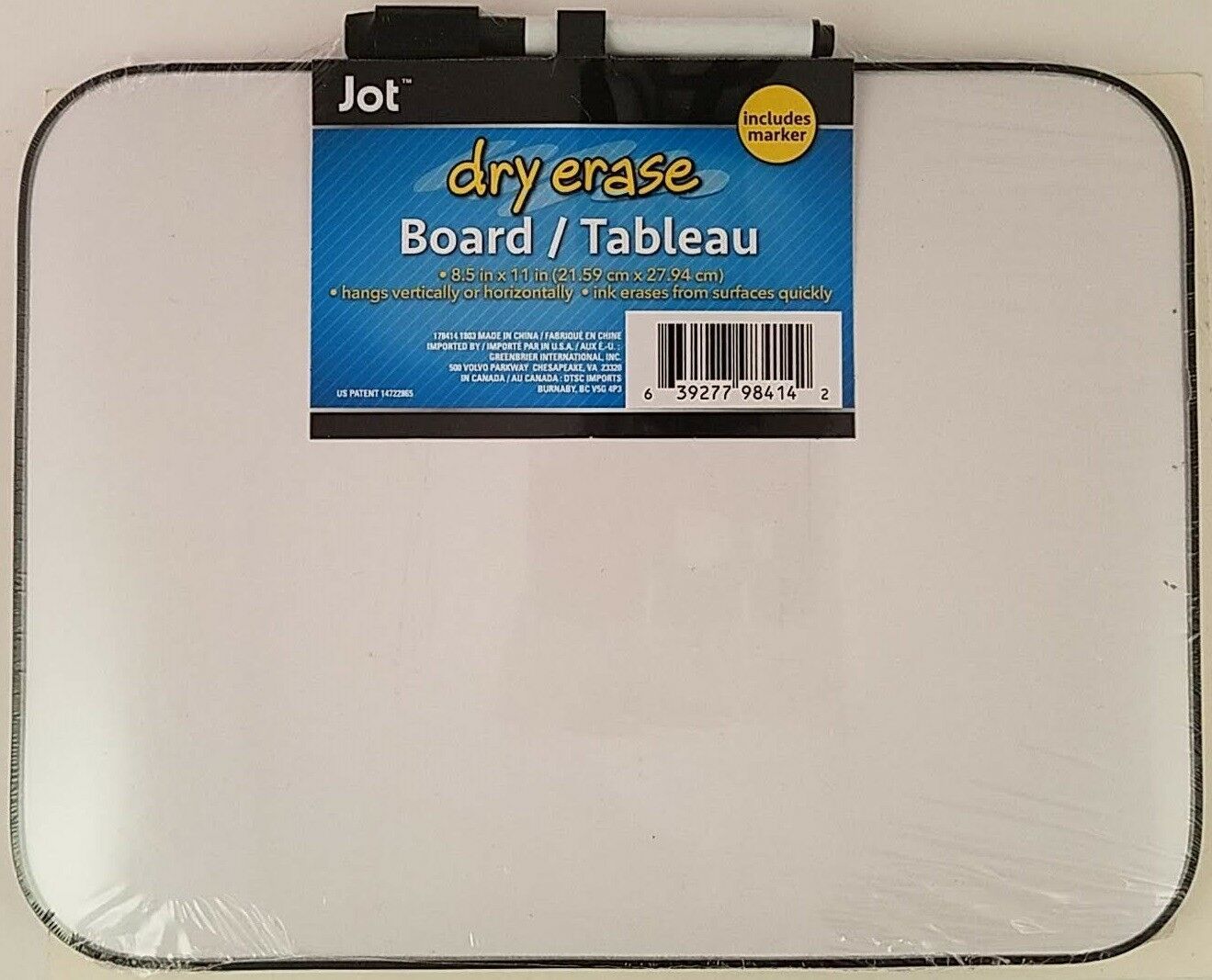 DRY ERASE WHITEBOARD with Marker 8.5&quot; x 11&quot; LIGHT DUTY White Board - $2.96