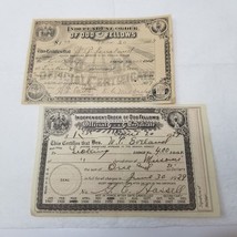 Independent Order of Odd Fellows 1909 1929 Dues Payment Certificate Lodg... - $15.15