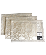 Waterford Sorrelle Set of 3 Placemats 13x19&quot; Christmas Thanksgiving Luxu... - £50.56 GBP