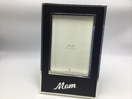 Red Envelope Picture Frame Black Leather Silver Plate Mom 8.5&quot; x 5.5&quot; New in Box - £35.35 GBP