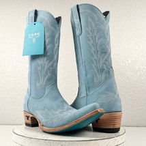 Lane LEXINGTON Powder Blue Cowboy Boots Womens 11 Leather Western Style Snip Toe - £174.09 GBP