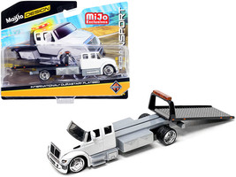 International DuraStar Flatbed Truck White &quot;Elite Transport&quot; Series 1/64 Diecast - £27.19 GBP