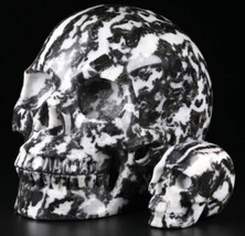 Zebra Jasper Crystal Skull Reiki- Mineral- Healing-Quartz-Realistic - £11.72 GBP+