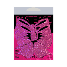 Pastease Bow: Hot Pink Glitter Bows Nipple Pasties - $20.99