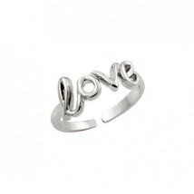 .925 Sterling Silver Rhodium Plated Love Adjustable Toe Ring /Finger Thumb Ring  - £14.57 GBP