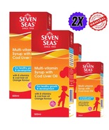 2X SEVEN SEAS MULTIVITAMIN SYRUP WITH COD LIVER OIL 500ml + 100ml DHL EXPRESS  - $98.85