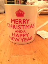 Merry Christmas and a Happy New Mug Cup England Crown Kent Pottery NEW - £4.74 GBP